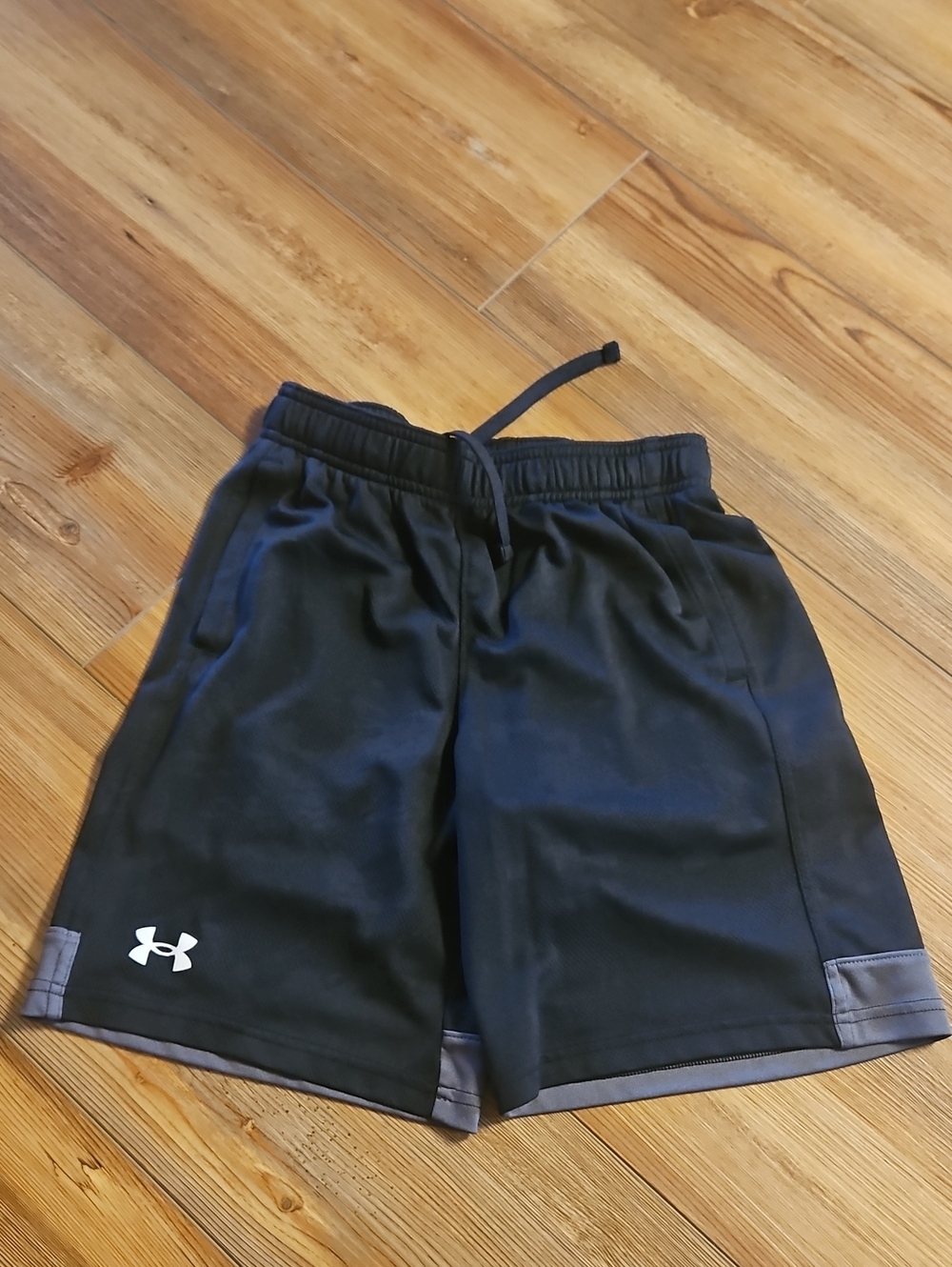 Under Armour Black Shorts with Gray Trim - Boys Athletic